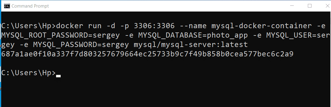 Docker Command to Run MySQL