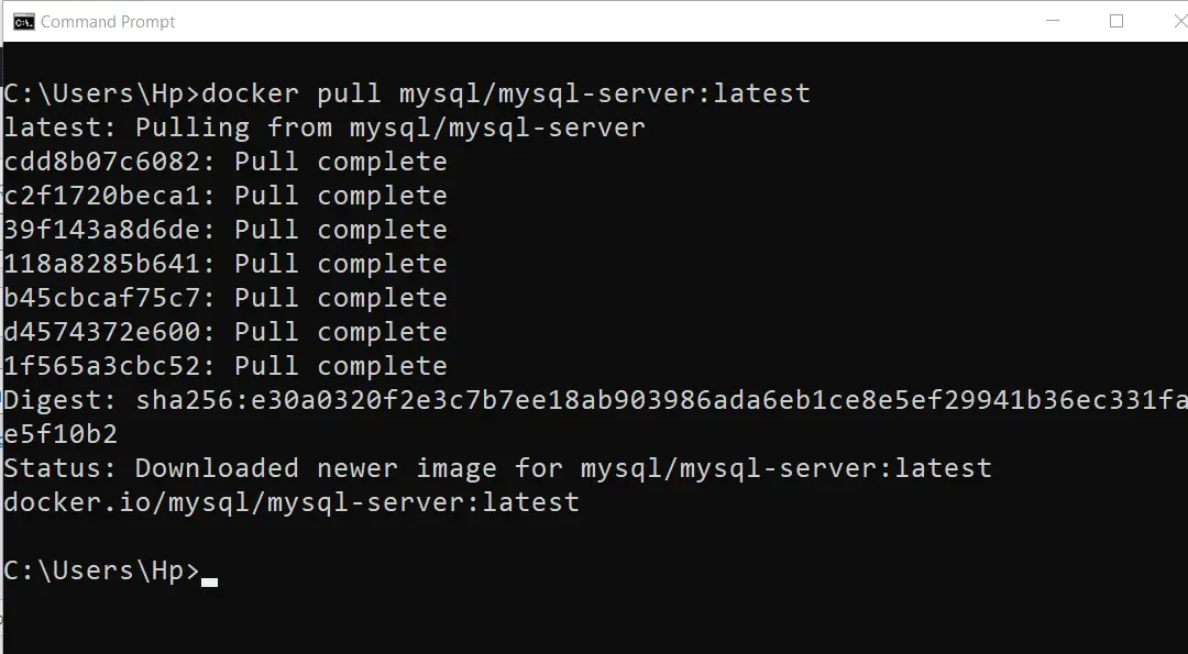 Pull MySQL Docker Image